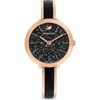 Swarovski Damen Uhr Crystalline Delight, Metallband, schwarz, rosé vergoldetes