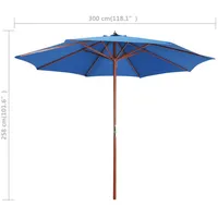 VidaXL Sonnenschirm 300 x 258 cm blau