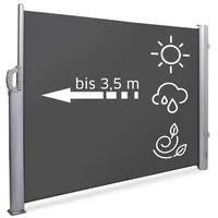Noor Seitenmarkise Exklusiv 180 cm x 350 cm Anthrazit