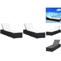 VidaXL Sonnenliege 95 x 60 x 31 cm schwarz