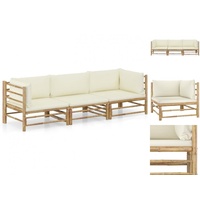 VidaXL Garten-Lounge-Set 3-tlg. natur/cremeweiß