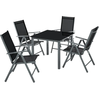 Tectake Sitzgruppe 5-tlg. silber/grau
