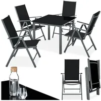 Tectake Sitzgruppe 5-tlg. dunkelgrau 403905 