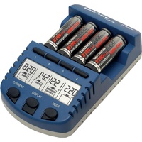 Technoline BC1000 Schnell-Ladegerät mit LCD-Display, Entladefunktion, Akku