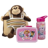 P:os Plüschrucksack Max Monkey Girl mit Brotdose und Trinkflasche