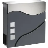 Wiltec Design Briefkasten V28 Anthrazit inkl. Zeitungsfach