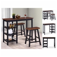 VidaXL Bar Set 3 Stück MDF Schwarz