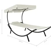 VidaXL Garten-Sonnenliege mit Sonnendach 200 x 90 x 112