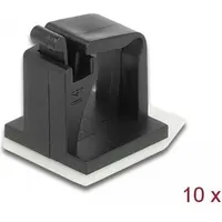 DeLock Kabelhalter mit Verschlussclip selbstklebend schwarz