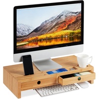 Relaxdays Monitorständer mit 2 Schubladen (10025701)