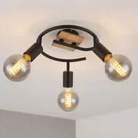 GLOBO Spotleuchte 3X E27 verstellbar Holz schwarz