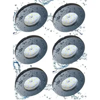 Trango 6er Set 6729IP65-061MO IP65 LED Einbaustrahler in Anthrazit