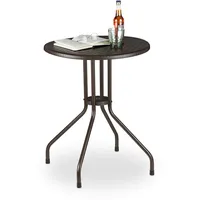 Relaxdays Gartentisch Ø 60 x 74 cm braun