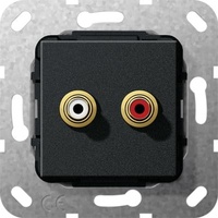 Gira Cinch Audio Lötanschluss Schwarz matt