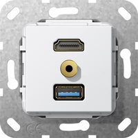 Gira 568003 Steckdose HDMI USB A M-Klinke Kpl. K-Peitsche