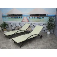Mendler 2er-Set Sonnenliege HWC-E27, Relaxliege Gartenliege, Poly-Rattan ~ schwarz,