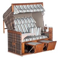 SonnenPartner Strandkorb Sonnenpartner Strandkorb Präsident Teak 2-Sitzer XL Liegemodell