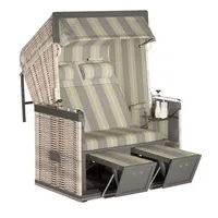 SonnenPartner Präsident 2-sitzer Strandkorb Liegemodell Nordsee Antikweiß/grau