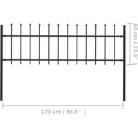 VidaXL Gartenzaun mit Speerspitzen 1,7 x 0,6 m stahl