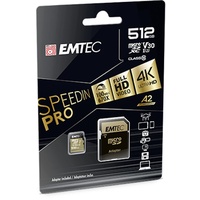 Emtec SpeedIN PRO R100/W100 microSDXC 512GB Kit, UHS-I U3,