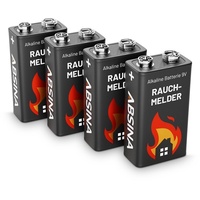 Absina 4x Rauchmelder Batterie 9V Alkaline Batterien Blockbatterien für