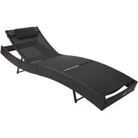 MCW Sonnenliege Phoenix Braun-meliert Bezug Schwarz