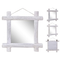 VidaXL Holzspiegel Weiß 70x70 cm Altholz Massiv