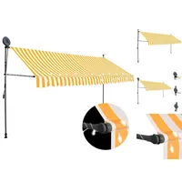 VidaXL Einziehbare Markise Handbetrieben mit LED 400 cm Weiß