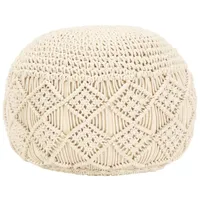 VidaXL Makramee Sitzpuff Handgefertigt 45 x 30 cm Baumwolle