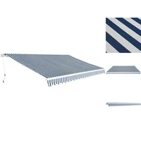 VidaXL Gelenkarmmarkise 500 x 300 cm blau/weiß