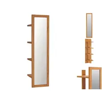 VidaXL Wandspiegel mit Regalen 30×30×120 cm Teak Massivholz