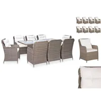 VidaXL Polyrattan Garten-Set 9-tlg. braun 3057797