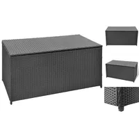 VidaXL Garten-Auflagenbox Schwarz 120x50x60 cm Poly Rattan