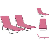 VidaXL Klappbare Sonnenliegen 2 Stk. Stahl und Stoff Rosa
