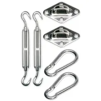 Sunprotect SPT83248 Sonnensegel-Montage-Set, Zubehör für viereckige Segel, edelstahlfarben (1