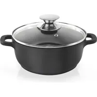 Orion Aluguss Kochtopf Topf mit Glasdeckel GRANIT 24 cm