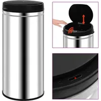 VidaXL Automatischer Sensor-Mülleimer 80 l Silber