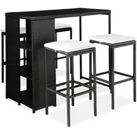 VidaXL Gartenbar Set 5-tlg. Schwarz