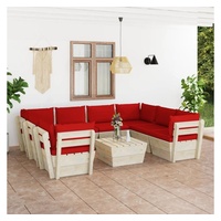 VidaXL Garten-Sofagarnitur 9-tlg. rot