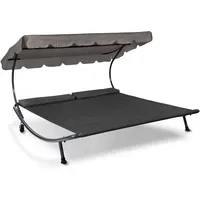 LECO Doppel-Sonnenliege 200 x 200 x 110 cm Anthrazit