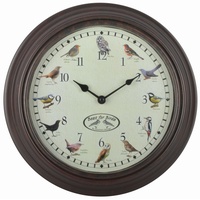 Esschert Design Uhr mit Vogelgezwitscher