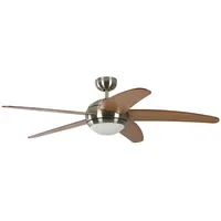 Pepeo Melton 132 cm Deckenventilator nickel/ahorn mit Licht inkl.