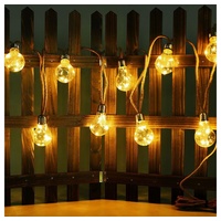 ETC Shop LED Solar Lichterkette 10x Glühbirnen Hanfseil, L