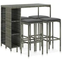 VidaXL Gartenbar Set 5-tlg. Grau