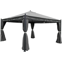 Mendler Pergola Cadiz, Garten Pavillon, stabiles 7cm-Gestell mit Seitenwand