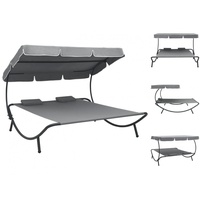 VidaXL Garten-Sonnenliege mit Sonnendach 200 x 173 x 135