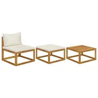 VidaXL Garten-Lounge-Set 3-tlg. natur/creme