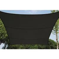 Perel Sonnensegel quadratisch wasserdurchlässig 3,6 x 3,6 m Dunkelgrau