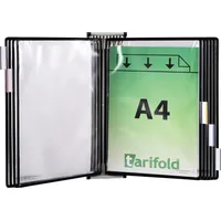 Tarifold Tarifold, Wandhalter 5 Sichttafeln schwarz m.Drahtrahmen,ku.-ummantelt f.DIN A4