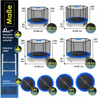 Kesser Trampoline Komplettset 305 cm inkl. Sicherheitsnetz, Leiter und